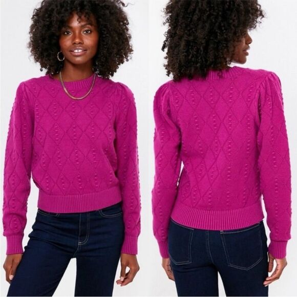 Tuckernuck Hyacinth House Textured Sweater Women Size XL Boho Pink Plum Crewneck - Picture 1 of 8